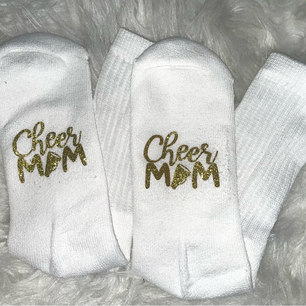 Cheer Mom Tube Socks Gold